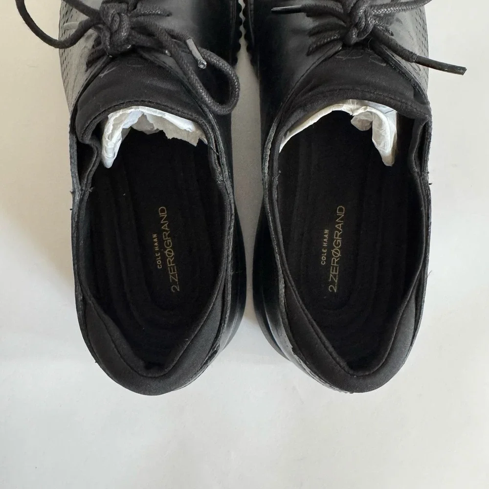 Cole Haan Mens 2.ZeroGrand Black‎ Oxford Laser Wingtip Dress Shoes 13